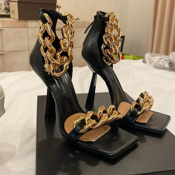 Versace | Shoes | Versace Medusa Nappa Chain Sandal | Poshmark
